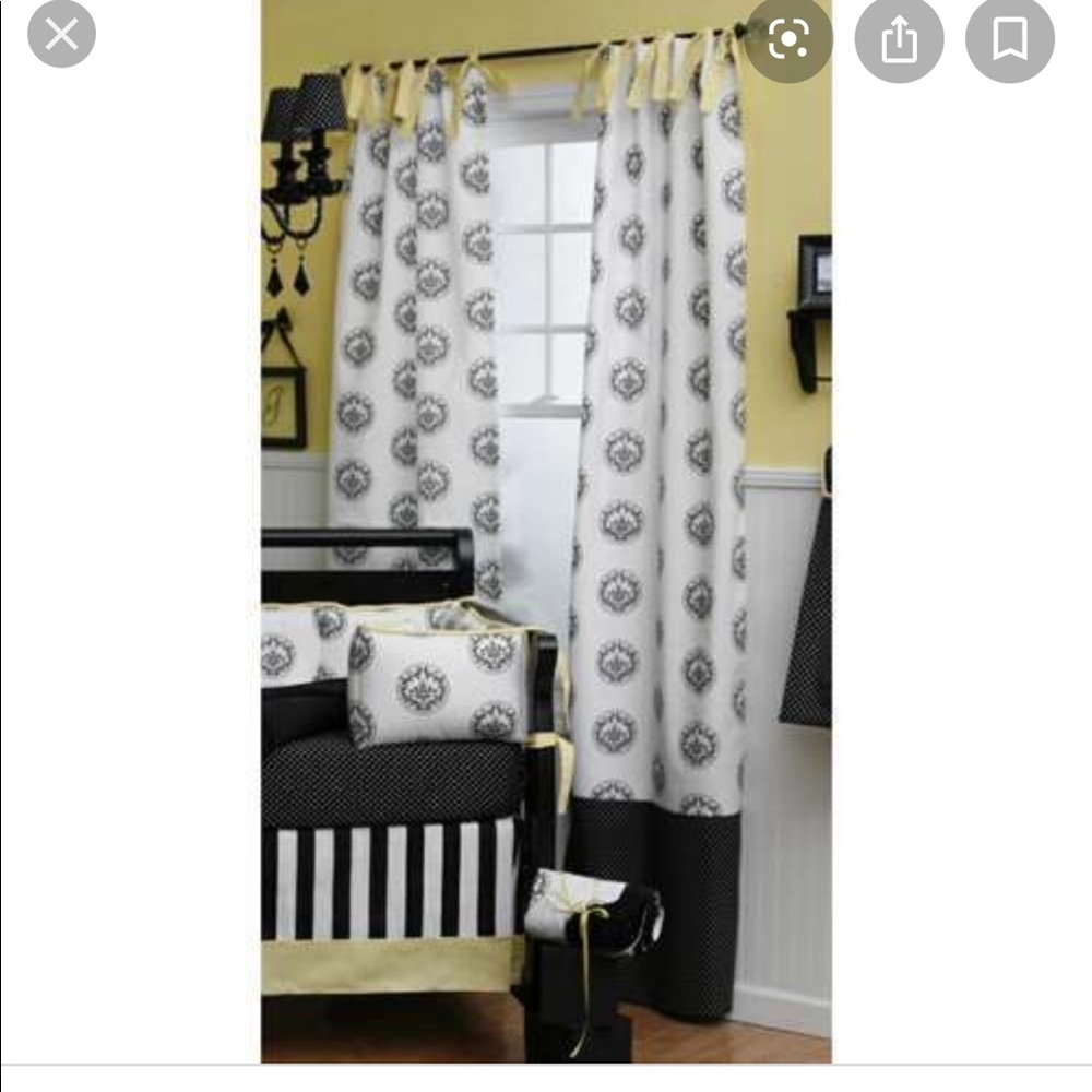 Black and White Demask Nursery Curtains